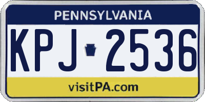 PA license plate KPJ2536