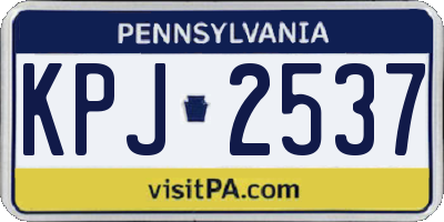 PA license plate KPJ2537