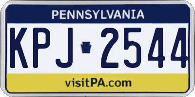 PA license plate KPJ2544