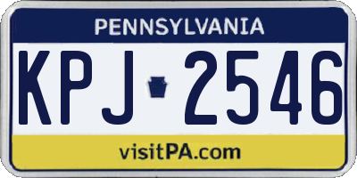PA license plate KPJ2546