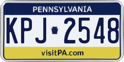 PA license plate KPJ2548