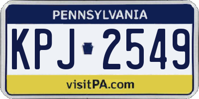 PA license plate KPJ2549