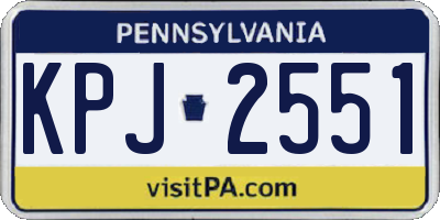 PA license plate KPJ2551