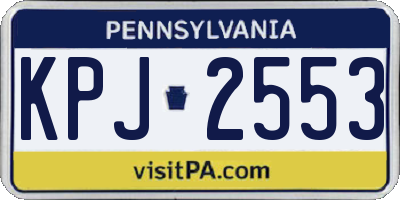 PA license plate KPJ2553