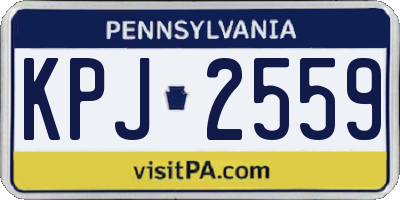 PA license plate KPJ2559