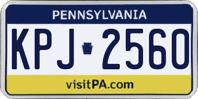 PA license plate KPJ2560