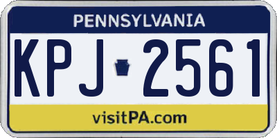 PA license plate KPJ2561