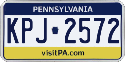 PA license plate KPJ2572