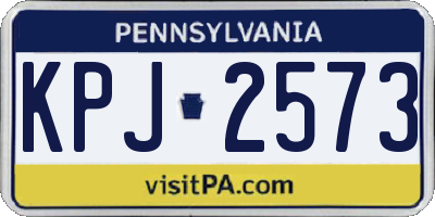 PA license plate KPJ2573