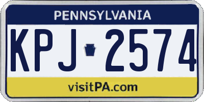 PA license plate KPJ2574