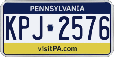 PA license plate KPJ2576