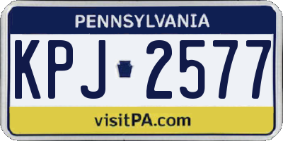 PA license plate KPJ2577