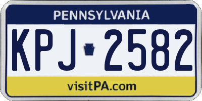 PA license plate KPJ2582