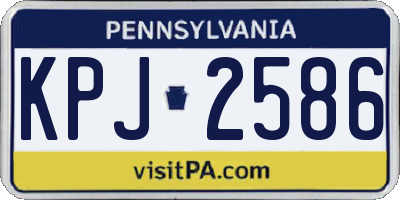 PA license plate KPJ2586