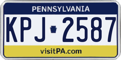 PA license plate KPJ2587