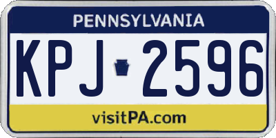 PA license plate KPJ2596