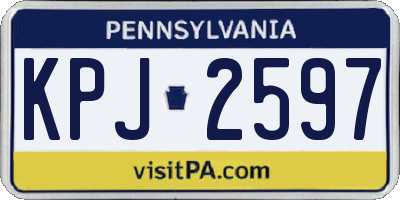 PA license plate KPJ2597