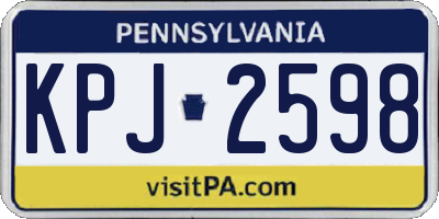 PA license plate KPJ2598