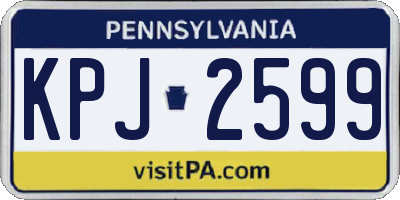 PA license plate KPJ2599