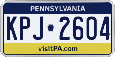 PA license plate KPJ2604