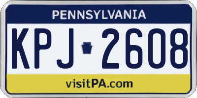 PA license plate KPJ2608