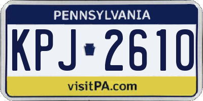 PA license plate KPJ2610
