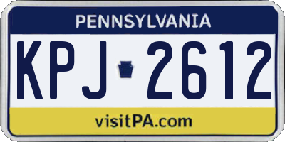 PA license plate KPJ2612