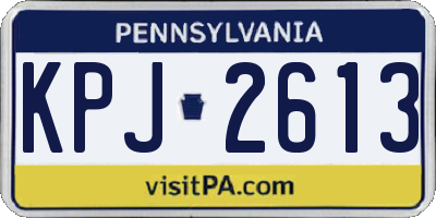 PA license plate KPJ2613