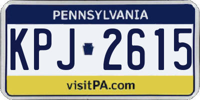 PA license plate KPJ2615
