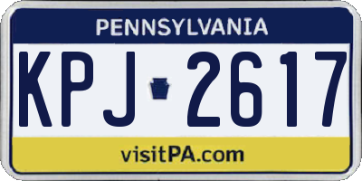 PA license plate KPJ2617
