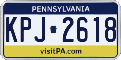 PA license plate KPJ2618