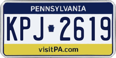 PA license plate KPJ2619