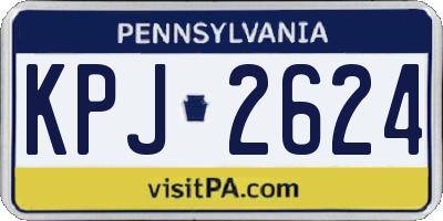PA license plate KPJ2624
