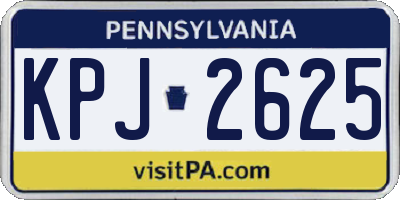 PA license plate KPJ2625