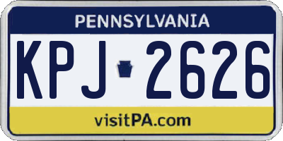 PA license plate KPJ2626