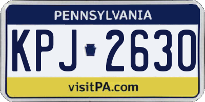 PA license plate KPJ2630