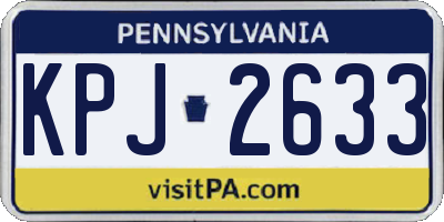 PA license plate KPJ2633