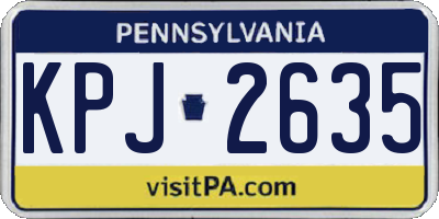 PA license plate KPJ2635