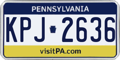 PA license plate KPJ2636