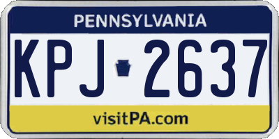 PA license plate KPJ2637