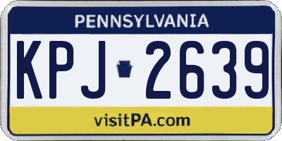 PA license plate KPJ2639