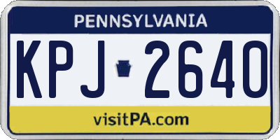 PA license plate KPJ2640