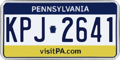 PA license plate KPJ2641