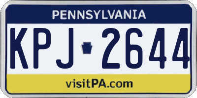 PA license plate KPJ2644