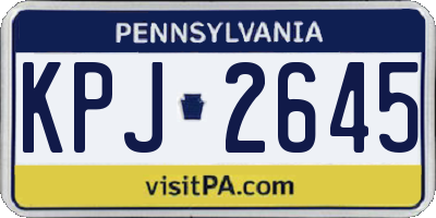 PA license plate KPJ2645
