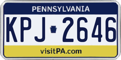 PA license plate KPJ2646