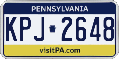 PA license plate KPJ2648