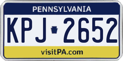 PA license plate KPJ2652