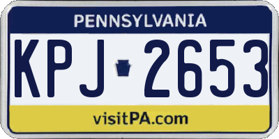 PA license plate KPJ2653