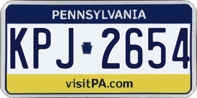 PA license plate KPJ2654